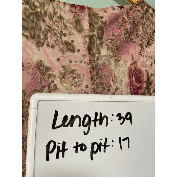 Vintage Dressbarn Women's Pink and Brown Y2K 2000s Midi Beaded Dress Large - Picture 9 of 9